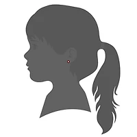 Unicornj Childrens Sterling Silver 925 Dark Red CZ 6 Petal Flower July Birth Month Stud Post Earrings