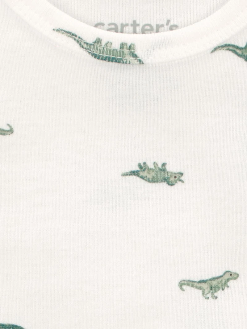 Carter's Child of Mine Infant Boy 3pk Bodysuits Short Sleeve Green Dino