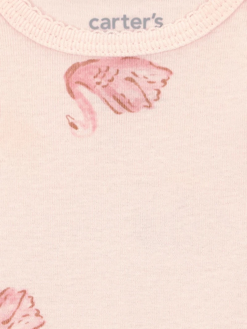 Carter's Child of Mine Infant Girl 3pk Bodysuits Short Sleeve Pink Floral Love