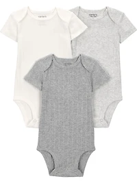 Carter's Child of Mine IB 3PK Bodysuit - Grey Solid