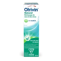Soins d'hydratation nasale, solution saline de Otrivin, eau de mer avec aloès