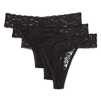 George Women's Lace Thongs 3-Pack