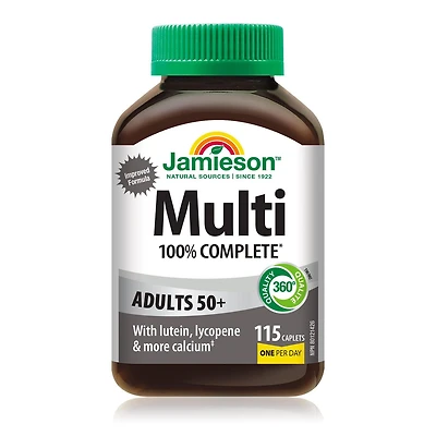 Jamieson 100% Complete Multivitamin Caplets for Adults 50+, 115 Caplets