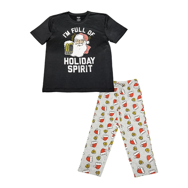 Ensemble de vêtements de nuit 2 pièces Holiday Script pour hommes