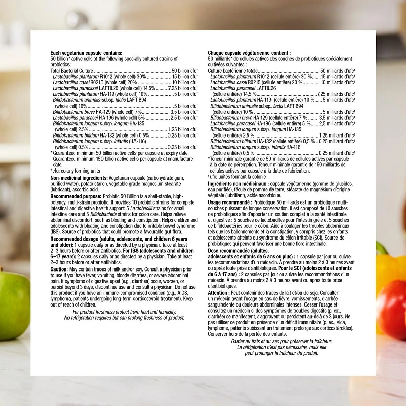 Webber Naturals Probiotique, 50 milliards 30 capsules végétariennes