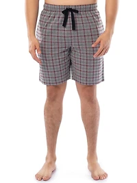 Short de pyjama pour hommes en jersey imprimé, gris et rouge