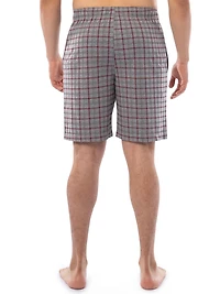 Short de pyjama pour hommes en jersey imprimé, gris et rouge
