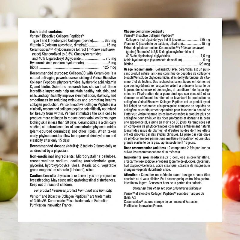 Webber Naturals Collagen30 avec céramides 120 comprimés