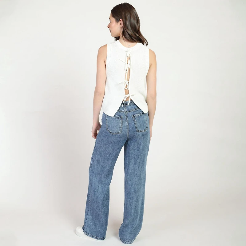 Bloom Girl Lace Back Sweater  Sizes XS-XL