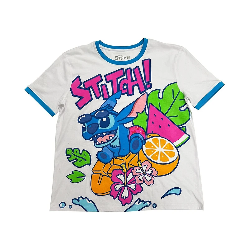 Ladies Disney Fruity Stitch Short Sleeve T-Shirt