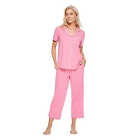 Iyla Women's Notch Collar Pajama 2-Piece Set
