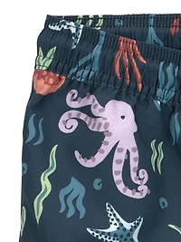 Carter's Child of Mine TB 2PC Swimsuit Set - Navy Sea Creatures