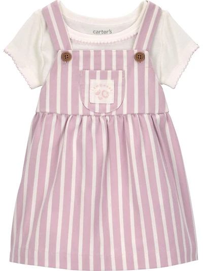 Carter's Child of Mine Infant Girl Pink Stripe Skirtall