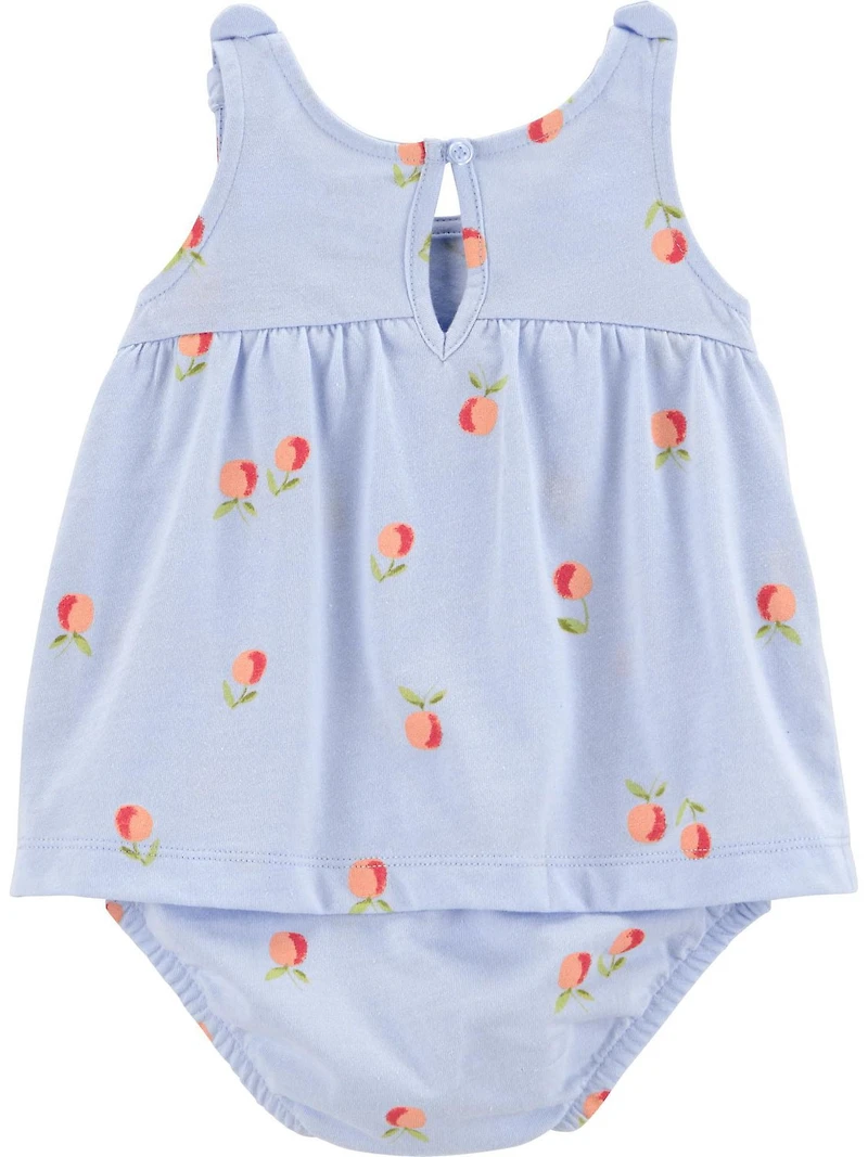 Carter's Child of Mine Infant Girl Floral Sunsuit Blue