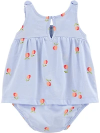 Carter's Child of Mine Infant Girl Floral Sunsuit Blue