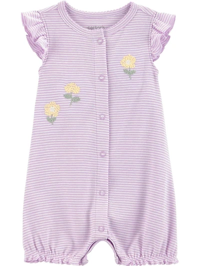 Carter's Child of Mine Infant Girl Stripe Romper Purple
