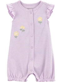 Carter's Child of Mine Infant Girl Stripe Romper Purple