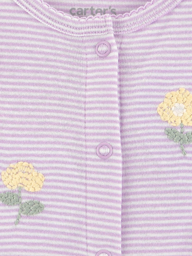 Barboteuse rayée violette pour bébé fille de la marque Carter's Child of Mine