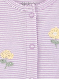 Barboteuse rayée violette pour bébé fille de la marque Carter's Child of Mine
