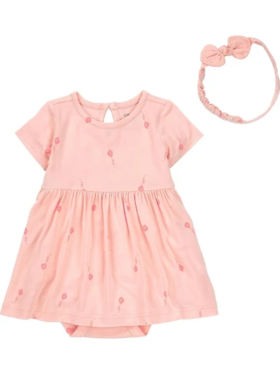 Robe-combinaison pour bébé fille Carter's Child of Mine avec bandeau, rose
