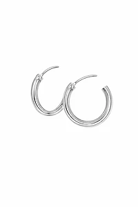 Luxury Designs Ensemble de boucles d'oreilles créoles en argent sterling avec clous d'oreilles carrés en zircon cubique