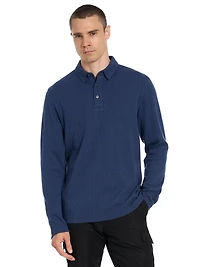 VAN HEUSEN LONG SLEEVE HERRINGBONE POLO