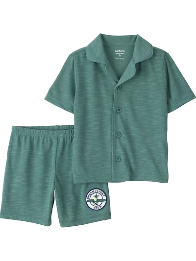 Carter's Child of Mine Toddler Boy 2pc PJ Dark Green