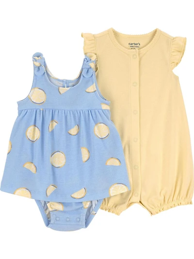 Carter's Child of Mine IG 2PK Romper - Yellow Lemon