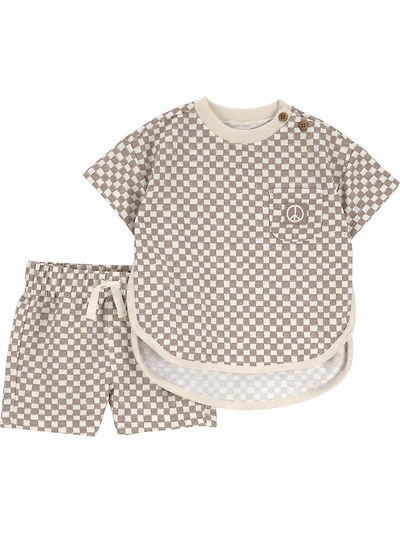 Carter's Child of Mine Gar Ensemble short 2 pièces - Motif à carreaux taupe
