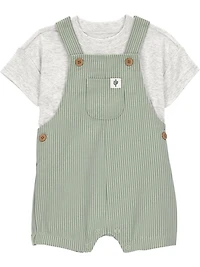 Carter's Child of Mine IB 2PC Shortall Set - Green Stripe