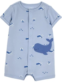 Carter's Child of Mine IB Romper - Blue Whale