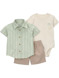 Carter's Child of Mine Gar Ensemble short 3 pièces - Rayures vertes