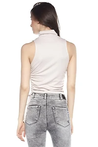 Jeaniologie ™  femme Top à manches longues côtelées et froncées - Noir