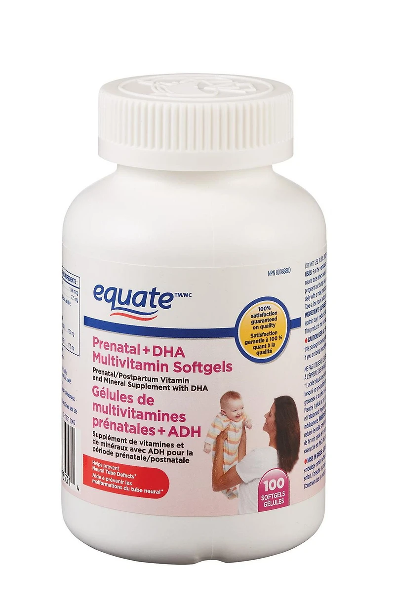 Equate Gélules de multivitamines prénatales + ADH