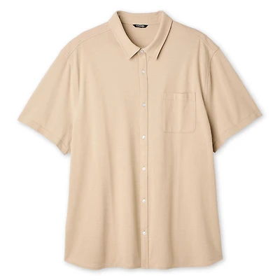 George Big Men's Knit Button-Up Shirt
