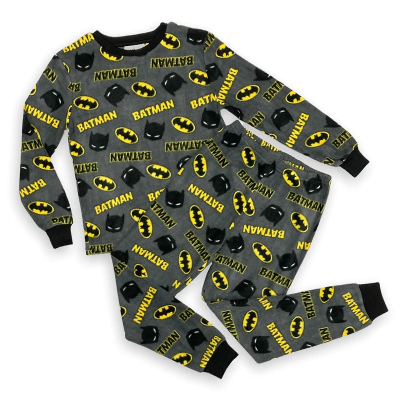 Batman Ensemble pyjama 2 pièces pour garçons en bas âge incluant haut à manche longue et pantalon