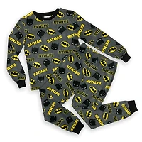 Batman Ensemble pyjama 2 pièces pour garçons en bas âge incluant haut à manche longue et pantalon