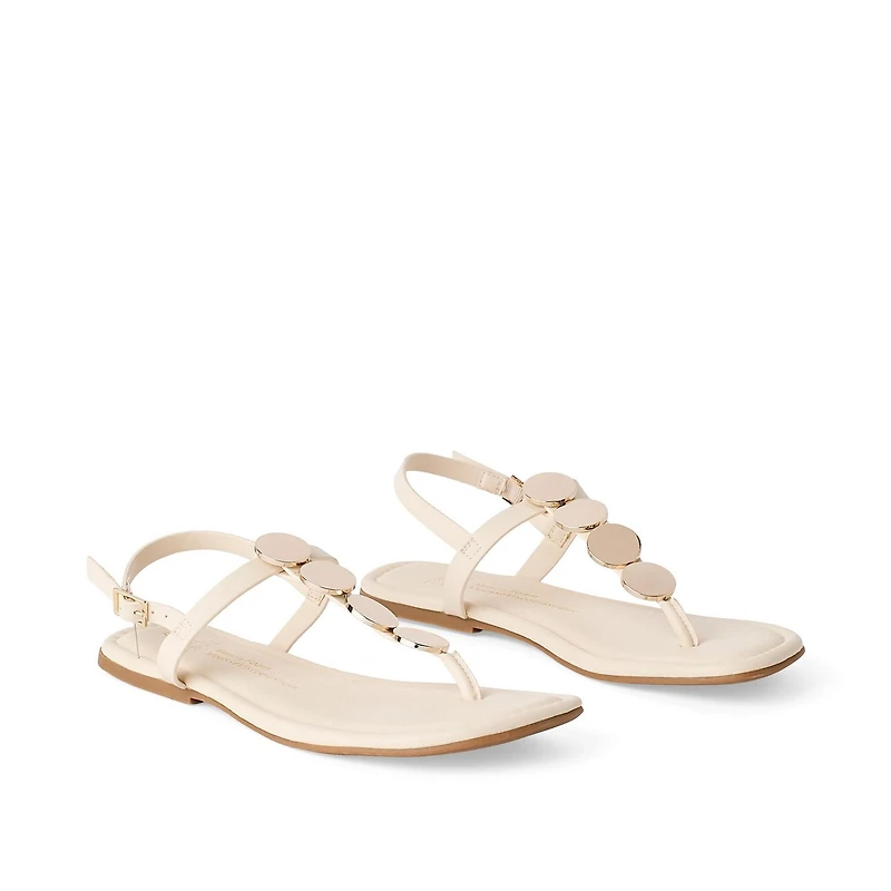 Sandales à bride en T Time and Tru pour femmes