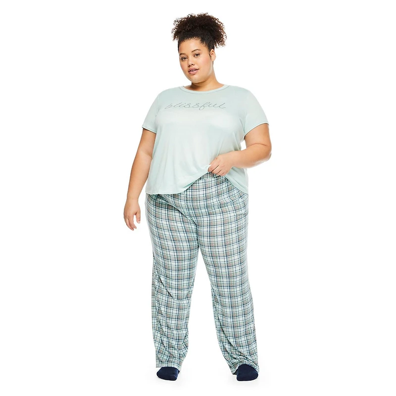 George Plus Women's Pajama 2-Piece Set, Sizes 1X-4X