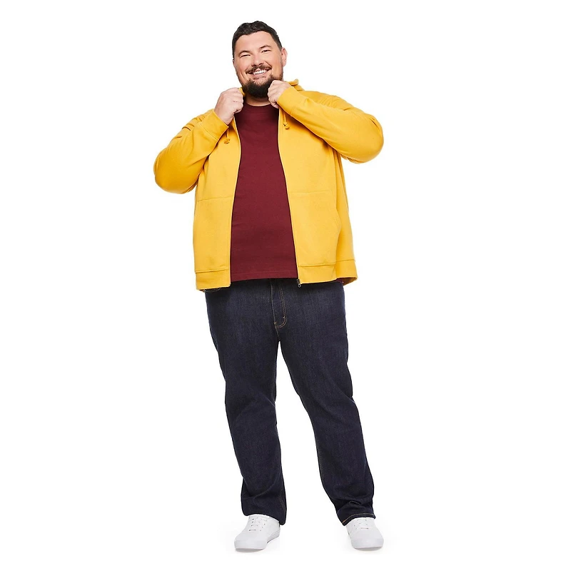 Haut à capuchon avec fermeture éclair sur la longueur George pour hommes forts