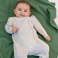 Juddlies Designs - Newborn, Baby, Toddler - Mini Waffle Collection - Footed Sleeper - Light Grey