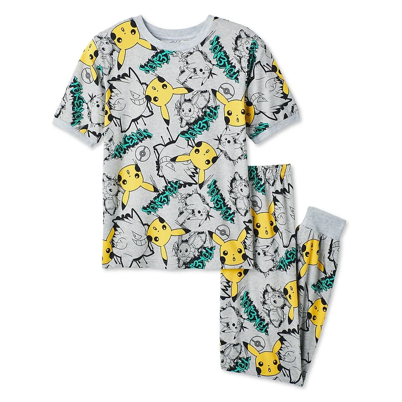 Pokemon Boys' Two Piece Pikachu Pajama Set