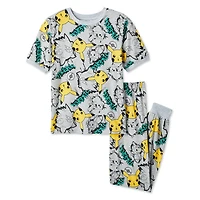 Pokemon Boys' Two Piece Pikachu Pajama Set