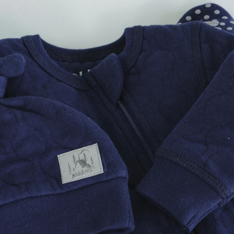 Juddlies Designs - Newborn, Baby, Toddler - Quilted Collection - Footed Sleeper - Midnight