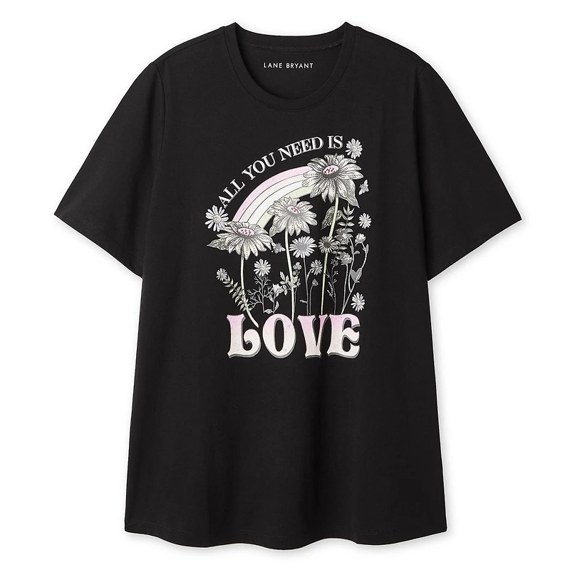 T-shirt à encolure ras du cou Lane Bryant Plus pour femmes