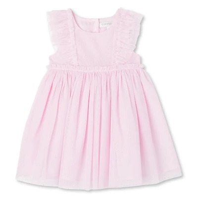 George Baby Girls' Ruffle Glitter Mesh Dress