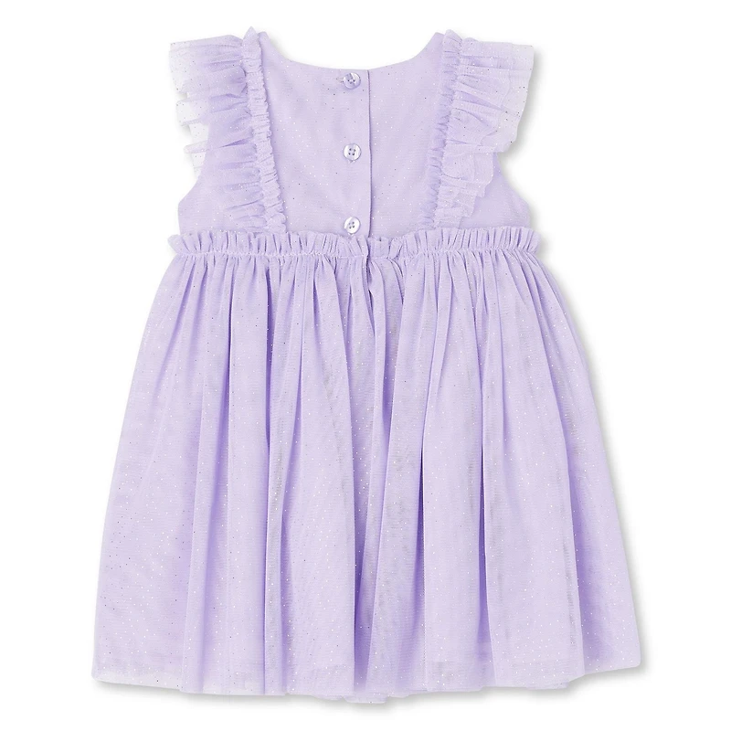 George Baby Girls' Ruffle Glitter Mesh Dress