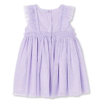 George Baby Girls' Ruffle Glitter Mesh Dress