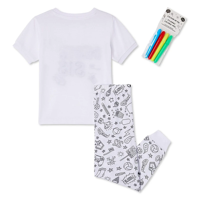 George Toddler Girls' Colour-Me Pajamas 2-Piece Set