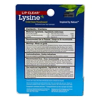 Quantum Nutrition Inc Quantum Lip Clear Lysine+ Cold Sore Ointment, Lip Clear® Lysine+®  brings fast relief from the pain, burning and itching while quickly helping clear up your cold sore.